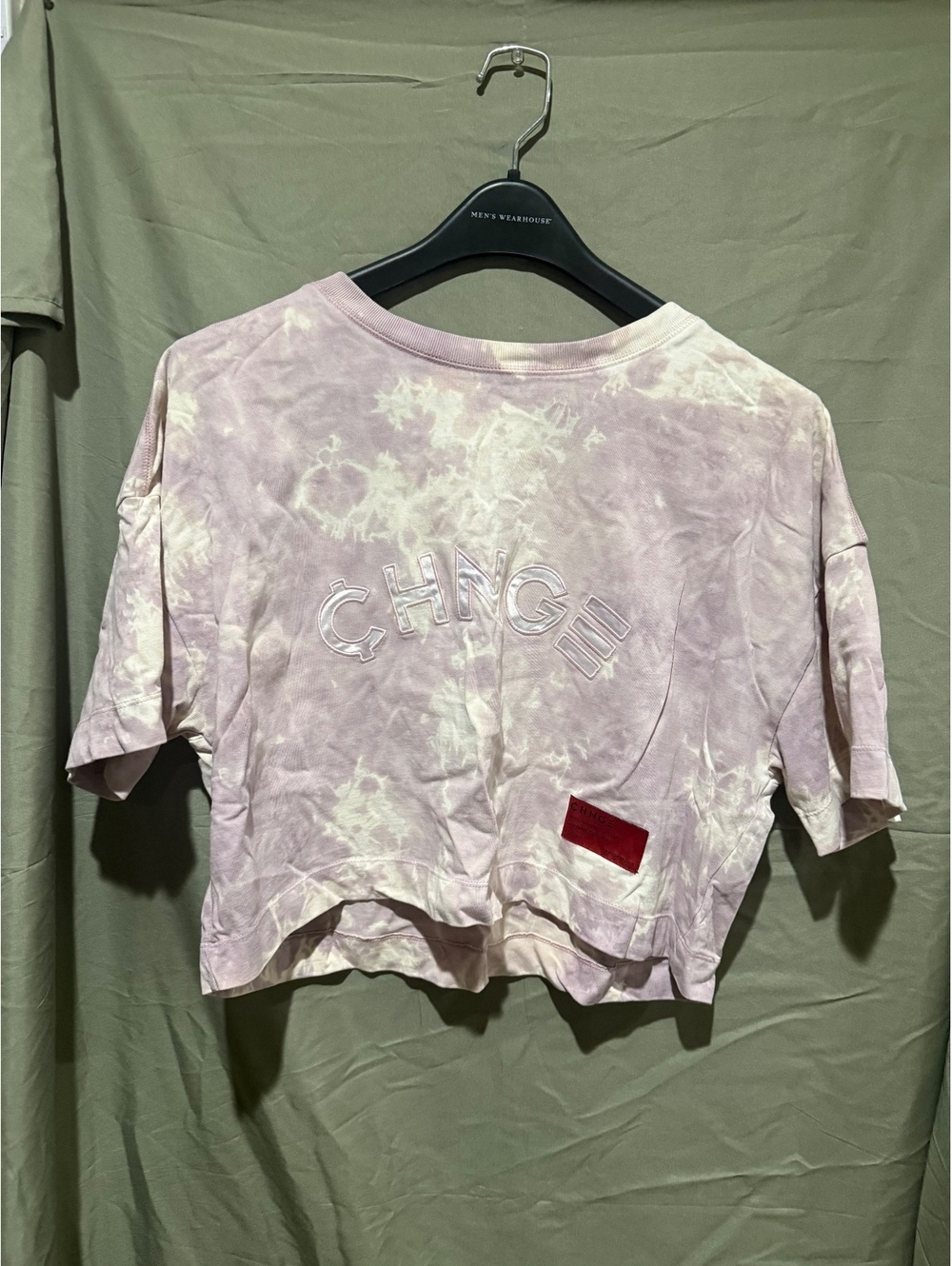 CHNGE lilac tie dye cropped T shirt